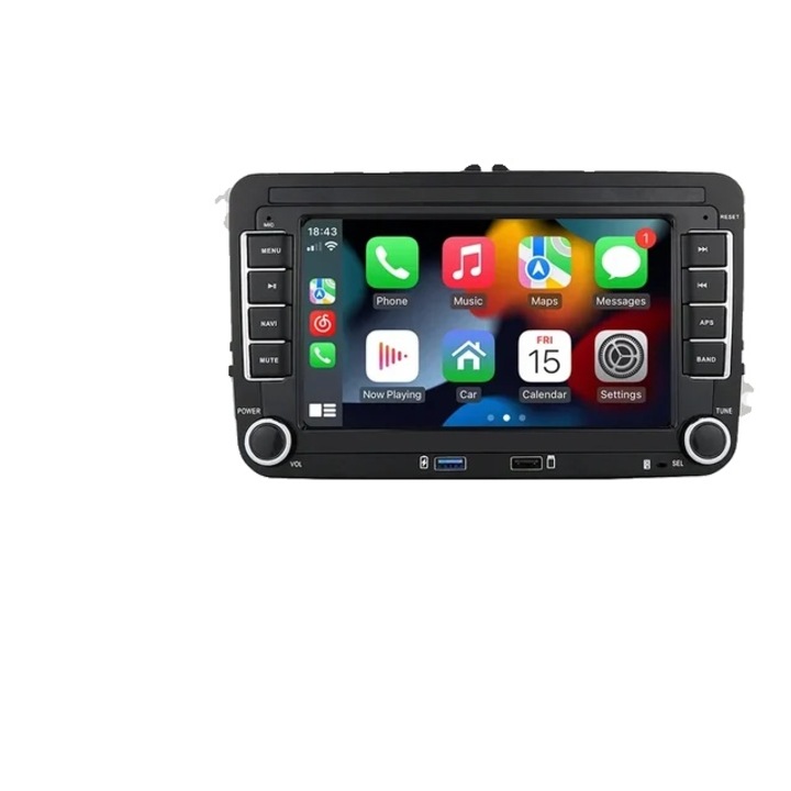 Автомобилно радио с GPS навигация, 7 инчов сензорен екран, 2GB RAM, 32GB ROM, Bluetooth 4.0, съвместим VW Polo/Golf/Passat/Jetta/Tiguan/Touran, черен