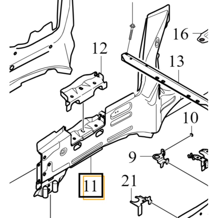 Piesa auto, Volvo, wzmocnire dreapta podluznica, 32377173, noua