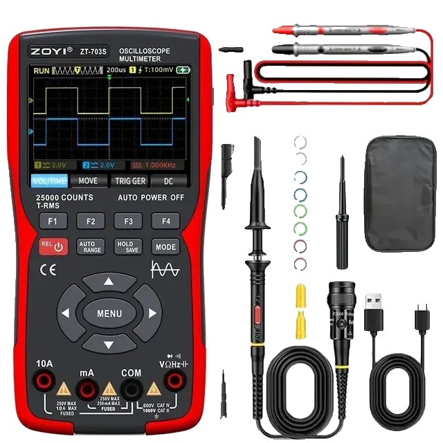 Multimetru digital 3-in-1, 50MHz, 280MS, dual osciloscop, portabil