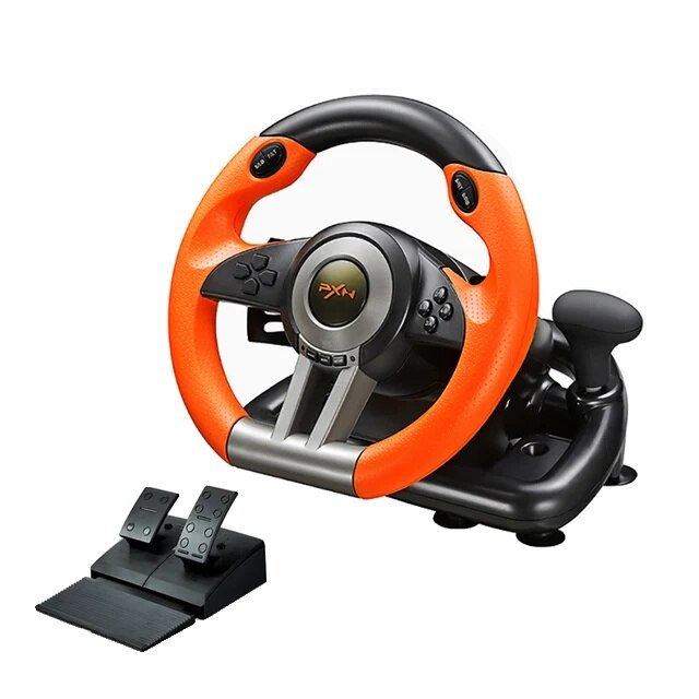 Volan de curse PXN-V3 Pro, pedale pliabile, rotatie 180°, feedback