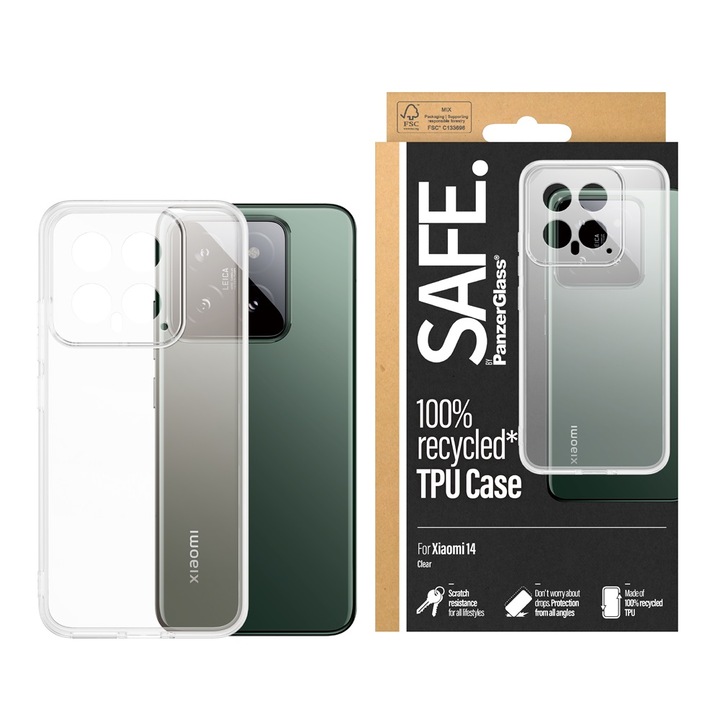 Biztonságos tok Xiaomi 14-hez, átlátszó