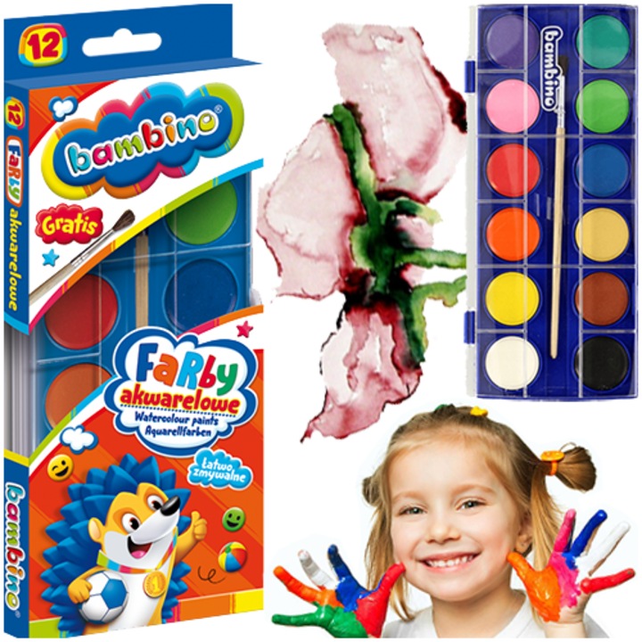 Acuarele St. Majewski Bambino, 12 culori, 20x9x2cm