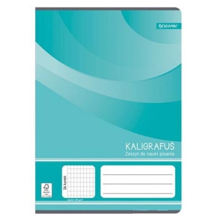 A5-ös füzet írástanuláshoz, Beniamin, 16 oldal, négyzetekkel