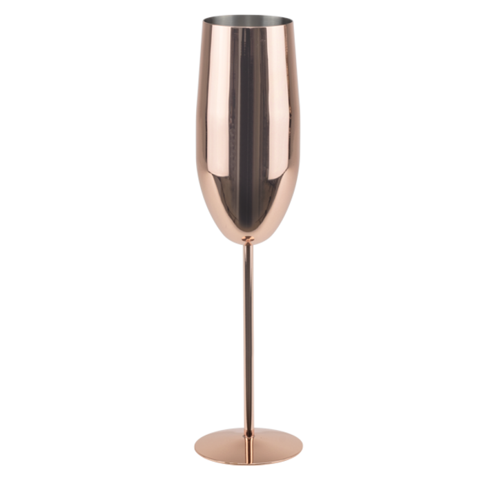 Pahar HORECANO, pentru vinuri spumante, Otel inoxidabil, CUPRU, 300ml, O6xh25cm, Cupru