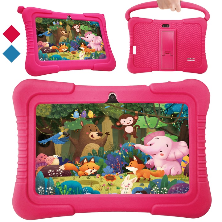 Gyermek Tablet NUBI Wintouch K705, Android, 2 GB RAM, 7 Hüvelykes, 32 GB, WIFI, Két kamera, Szülői felügyelet, Rózsaszín