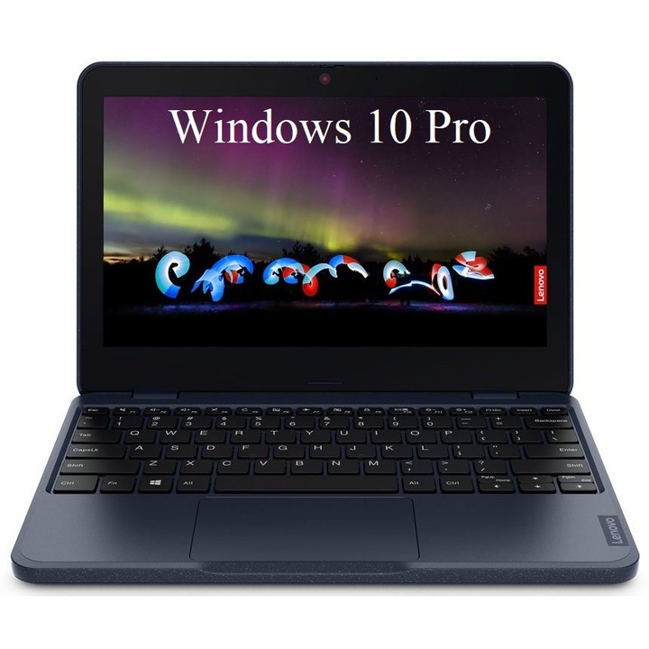 Laptop Lenovo 100w Gen 3 (AMD), 11.6" HD, AMD 3015e, 4GB DDR4, 64GB eMMC, AMD Radeon Graphics, Windows 10 Pro, Abyss Blue