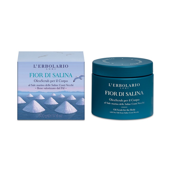 Scrub de corp L'Erbolario Fior Di Salina, Sare de mare, 500gr