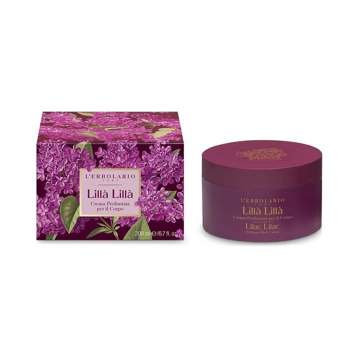 Crema de corp L'Erbolario Lilla, hidratanta, aroma de liliac, 200ml