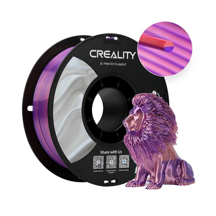 Филамент за 3D принтер Creality CR-Silk, розово-лилав