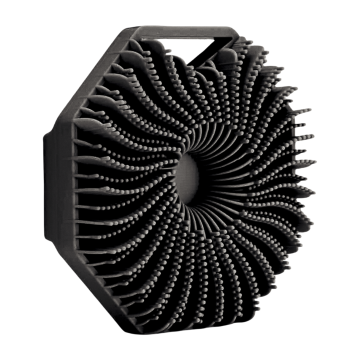 Силиконова четка за тяло, антимикробна, ексфолираща за чувствителна кожа, екологична, плътна пяна, enkourakoko®, черна