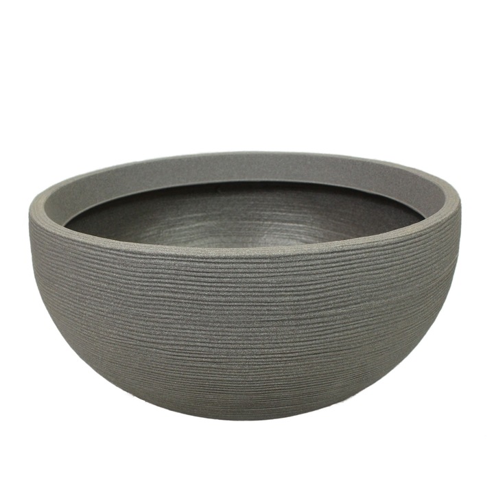 Patio kerek kerti kaspó 60x28 cm szürke