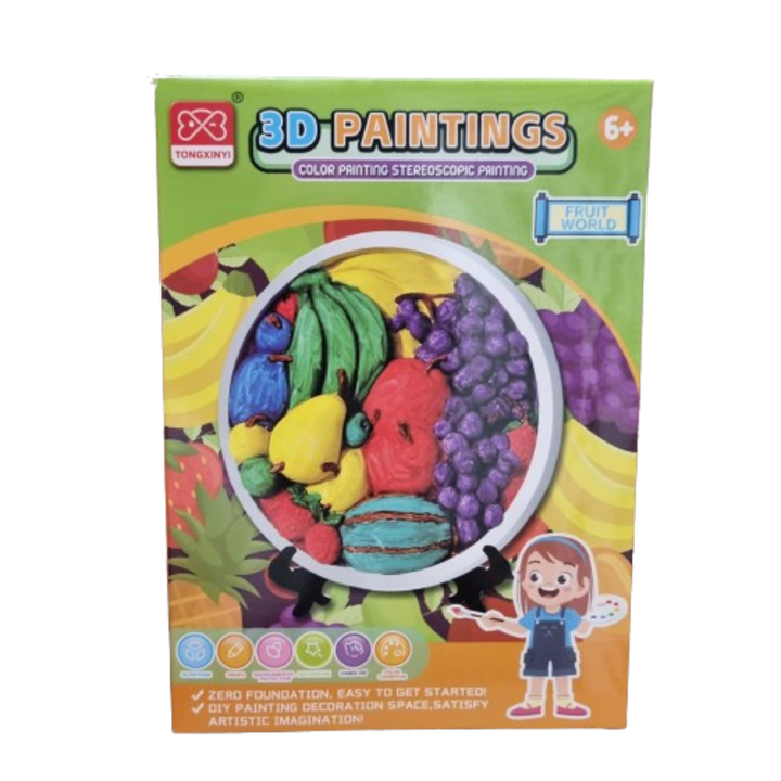 Set pictura 3D, medalion ghips fructe