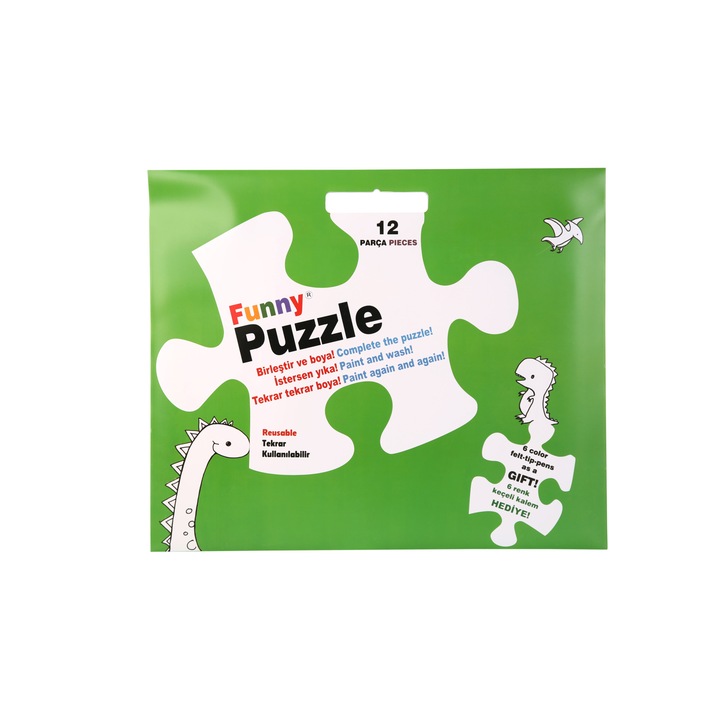 Страница за оцветяване, Funny Mat, пъзел - ерата на динозаврите - 12 бр