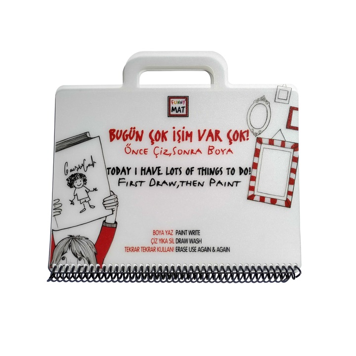 Plansa de colorat, Funny Mat, set calatorie - astazi am multe lucruri de facut! 6 pagini