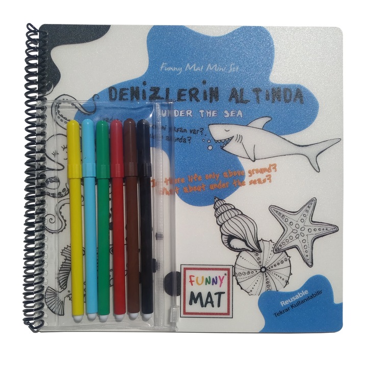 Страница за оцветяване Funny Mat, Мини комплект, Под вода, 6 стр