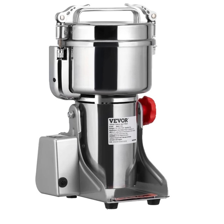 Rasnita portabila pentru cereale, Inox, Capacitate 700g, Putere 2500W, 1000g