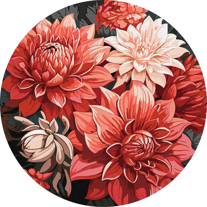 Kerek festés számok szerint készlet, alvázzal, Ünnepi csokor, Ø39 cm