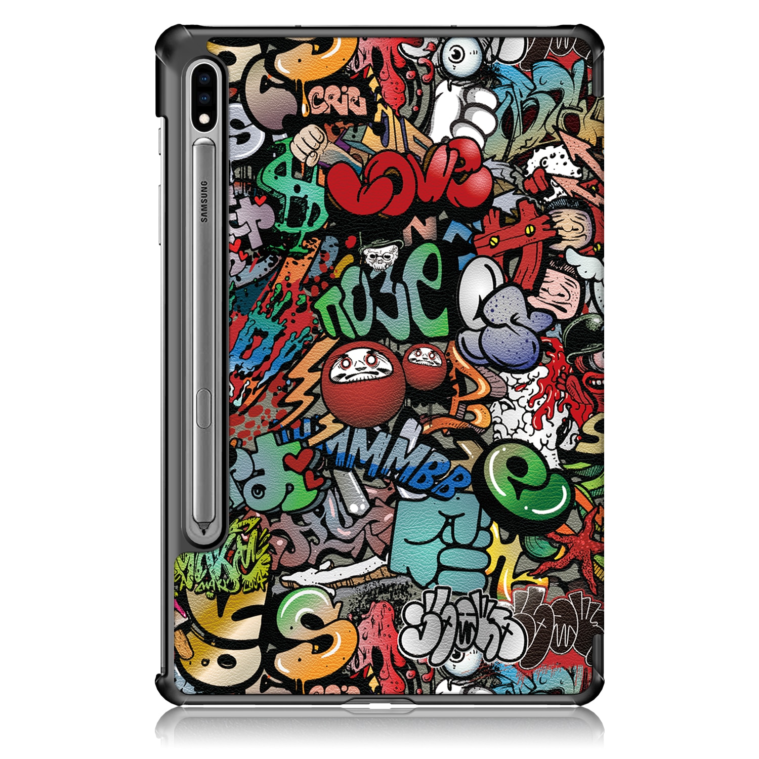 Husa de protectie premium Natty Pell, Compatibila cu Samsung Galaxy TAB S7 (SM-T870/SM-T875) - Graffiti