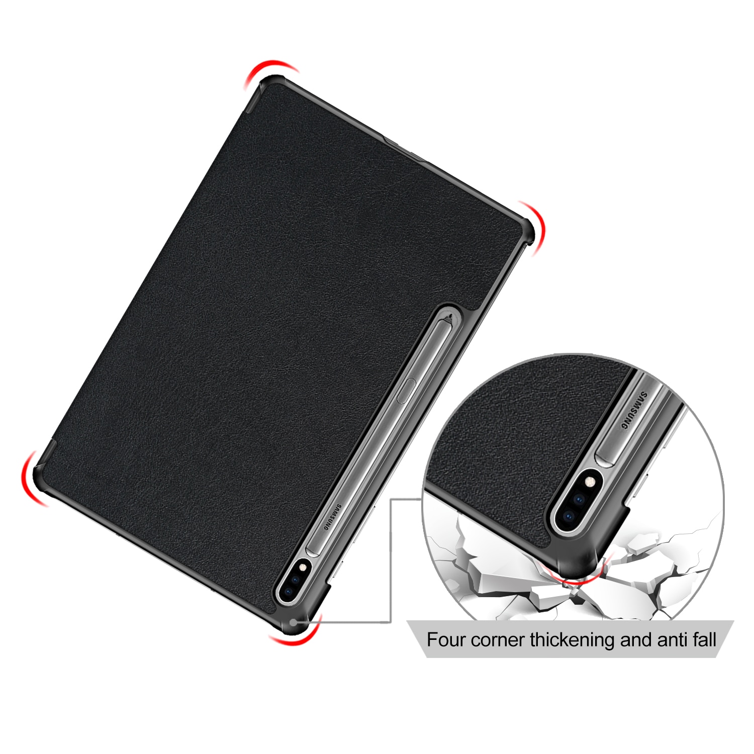 Husa de protectie premium Natty Pell, Compatibila cu Samsung Galaxy TAB S7 (SM-T870/SM-T875) - Neagra