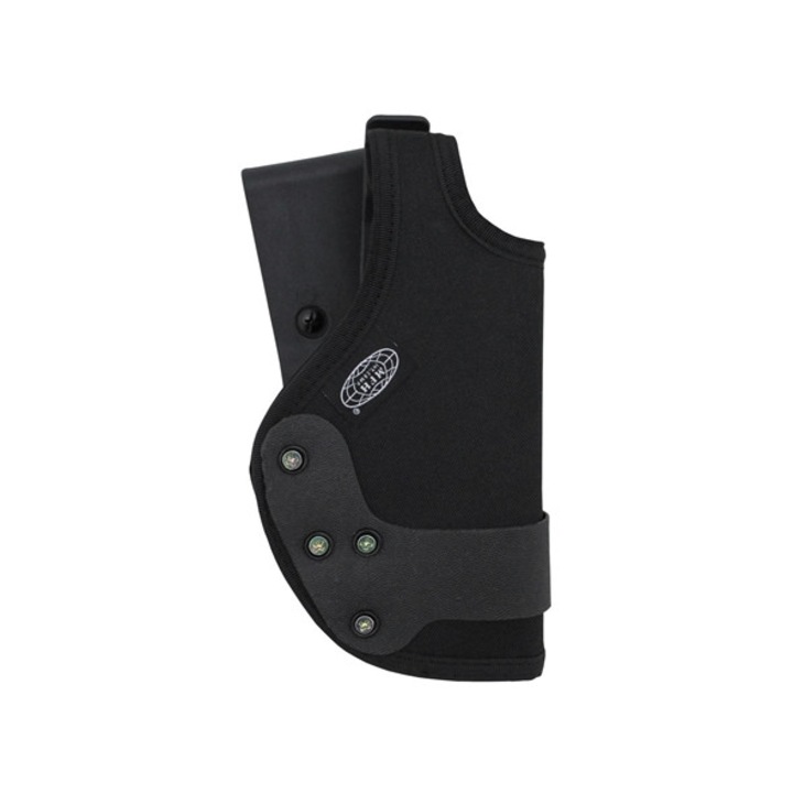 Toc pistol MFH, reglabila, cu baza plastic pentru curea, negru