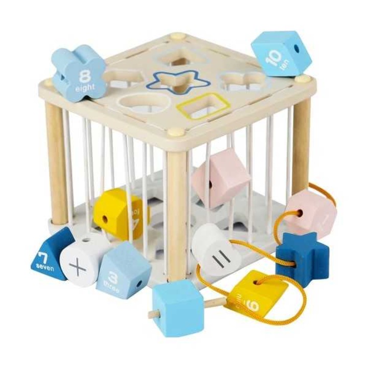 Fából készült érzékszervi válogatókocka, MY18261_1, Kruzzel