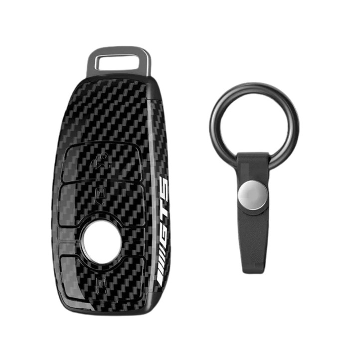 Husa cheie din plastic, AUTOTOB®, Mercedes-Benz A-Class, C-Class, E-Class, GLC, GLE, GLA, EQC, negru carbon