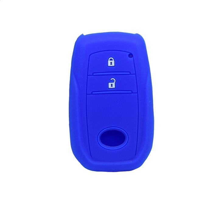 Husa cheie keyless 2 butoane AUTOTOB®, din silicon, Toyota Yaris, Yaris Cross, C-HR, albastru