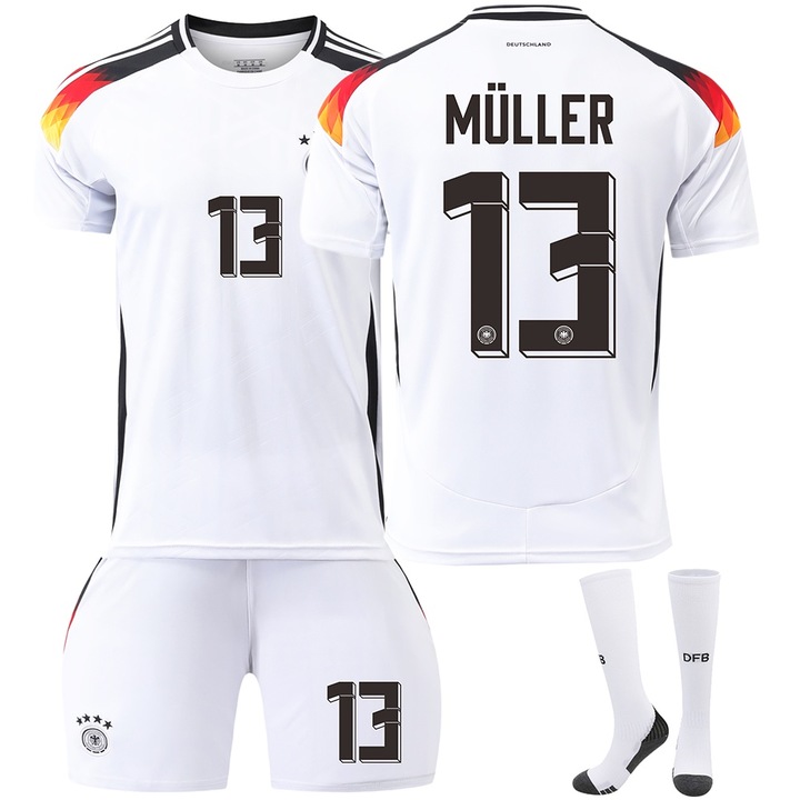 Детска спортна екипировка Germany Muller Football jersey, Бял