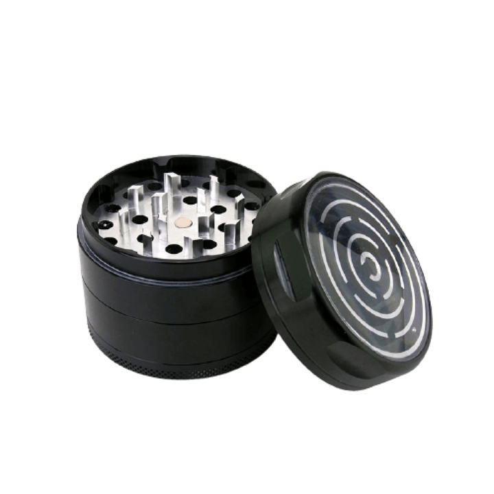 Grinder tutun, Maze Skill, cu joc Labirint in capac, 4 Parti Ø63mm