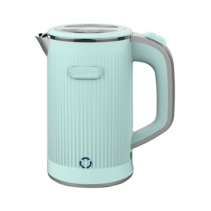 Fierbator electric portabil, 0.8L, inox, verde, 600W