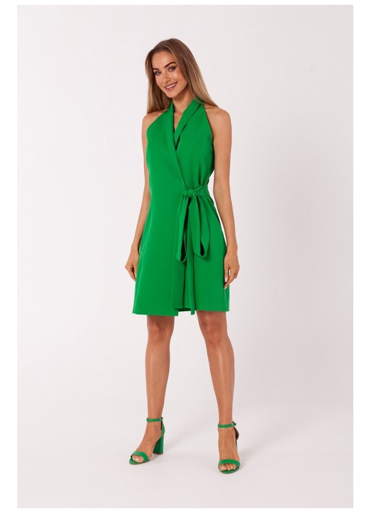 Rochie trapezoidala cu maneca lunga, Poliester, Rosu, M