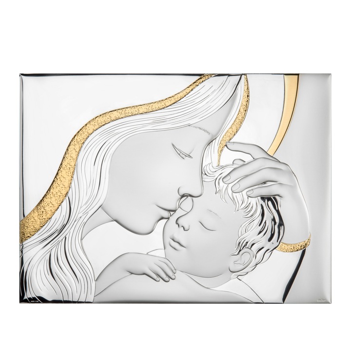 Icoana placata cu argint Maternita AE0282/1 7x10cm