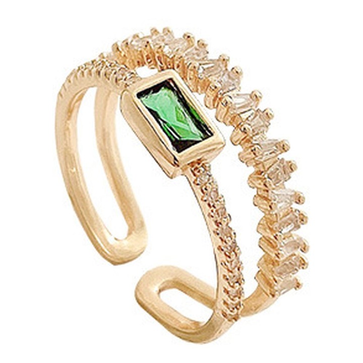 Inel dama, zirconiu, aliaj, auriu