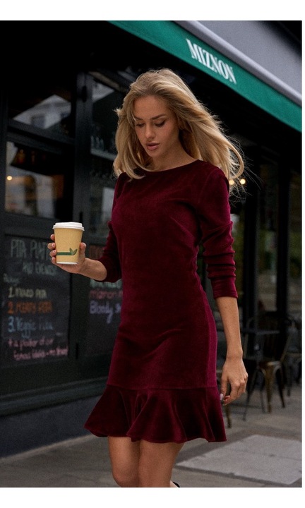 Rochie cu volane, Violet