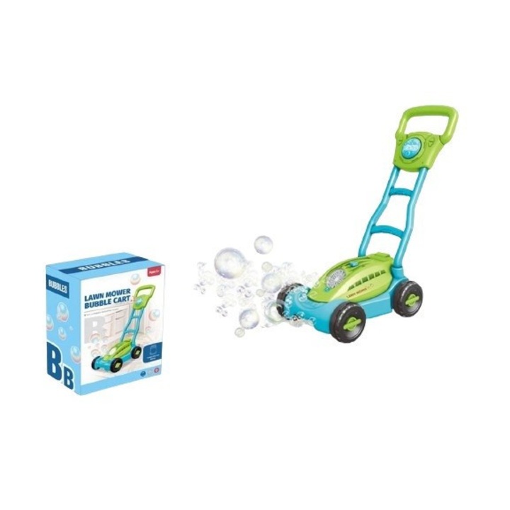 Fűnyíró, Madej, műanyag, 3 éves kortól, 47x20,5x27,5cm, kék