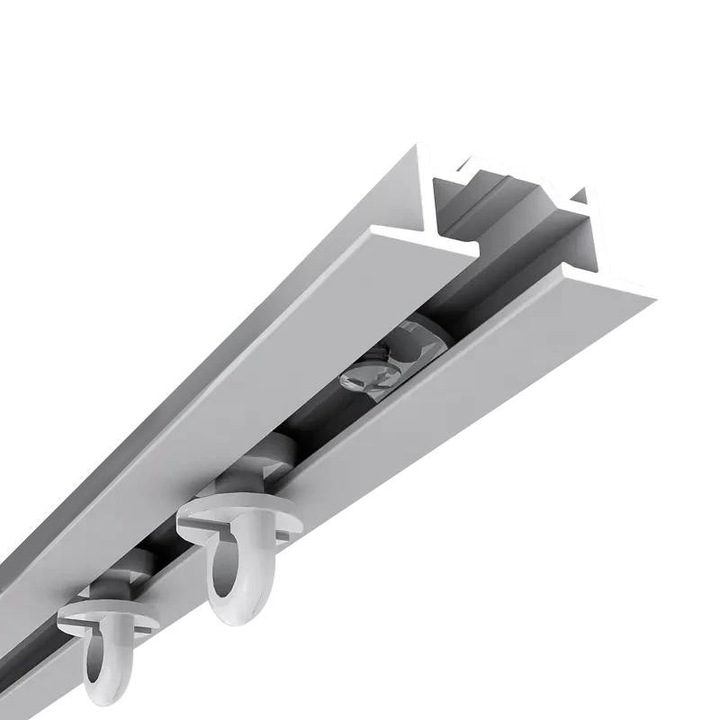 Szimpla függöny sín, mennyezetre szerelhető, gipszkartonba ágyazható, fehér, 200 cm