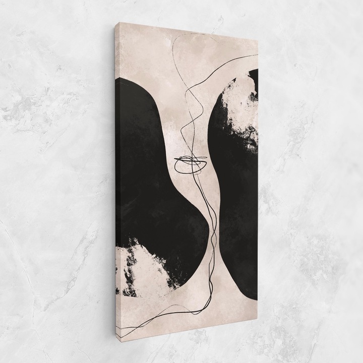 Tablou Canvas, 40x80 cm, Dormitor si Living, Abstracte, Abstract Cu Linii, Modern Brushstrokes