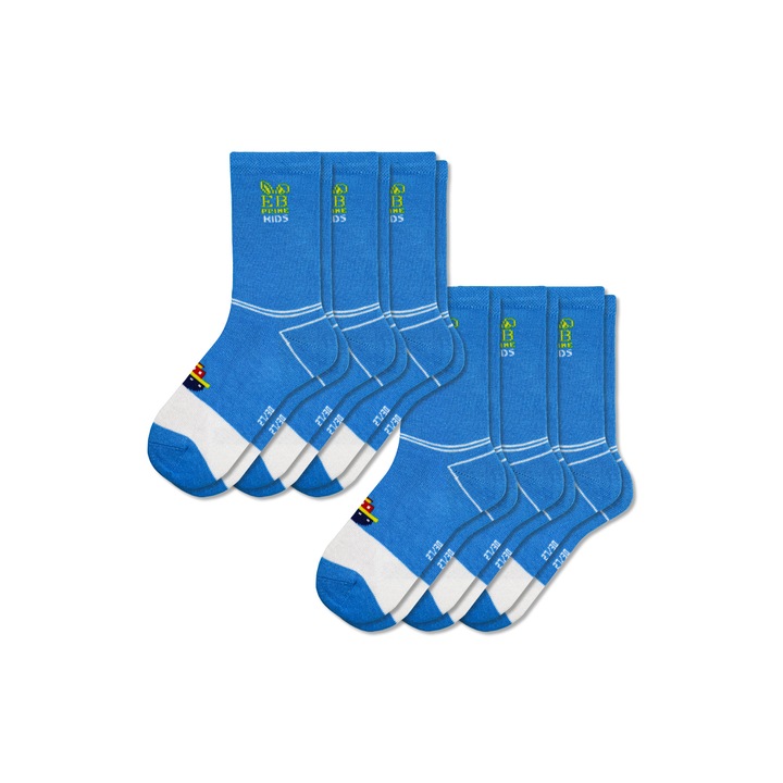 Комплект от 6 чифта, Детски чорапи, памук, EB Prime, безшевни, дишащи и удобни, Син