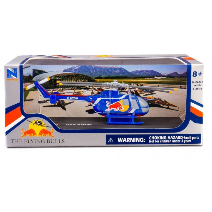 Детска играчка хеликоптер, Daffi, BO 105 The Flying Bulls, метал с пластмасови елементи, 1:90