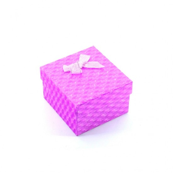 Подаръчна картонена кутия, 9x9x5,5 см, розова