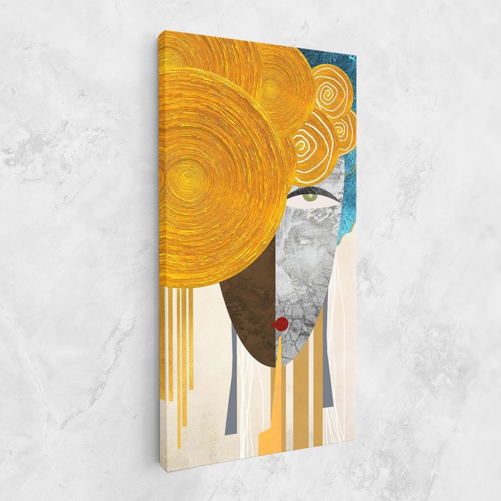 Tablou Canvas, 40x80 cm, Dormitor Si Living, Abstracte, Arta Abstracta, Abstract Grey Face 1