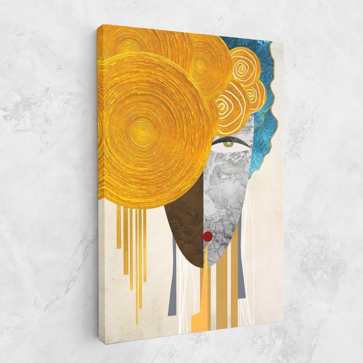 Tablou Canvas, 50x70 cm, Dormitor Si Living, Abstracte, Arta Abstracta, Abstract Grey Face 1
