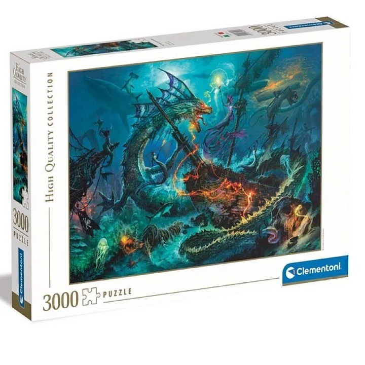 Clementoni 3000 db-os puzzle - High Quality Collection - Dungeon and Dragons - Víz alatti csata (33023)