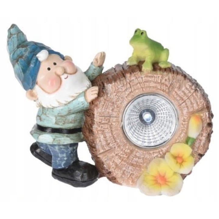 LED соларна лампа, Koopman, фигурка на джудже, многоцветна, 10x14см