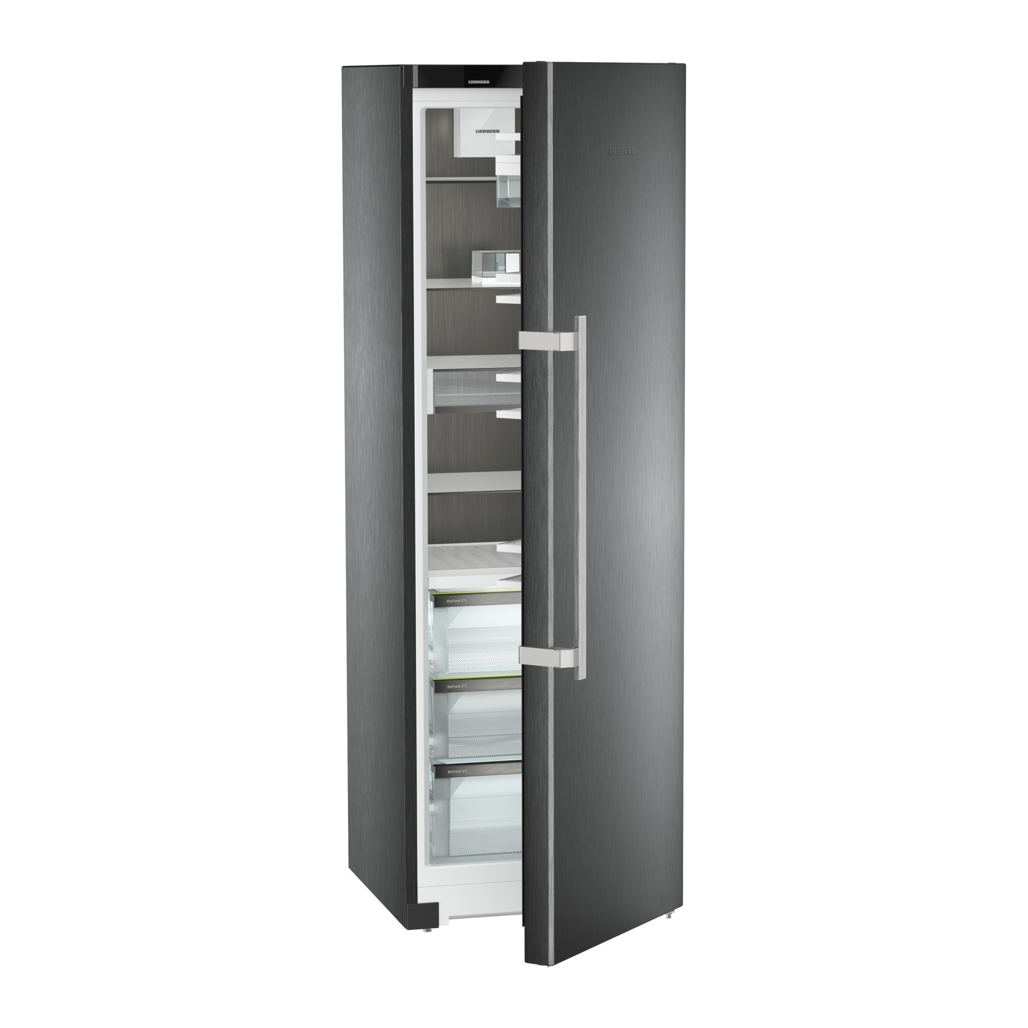 Frigider cu o usa Liebherr RBbsb 525i Prime, BioFresh, 387 l, H 185.5 cm, Clasa B, BlackSteel, Dark Inox