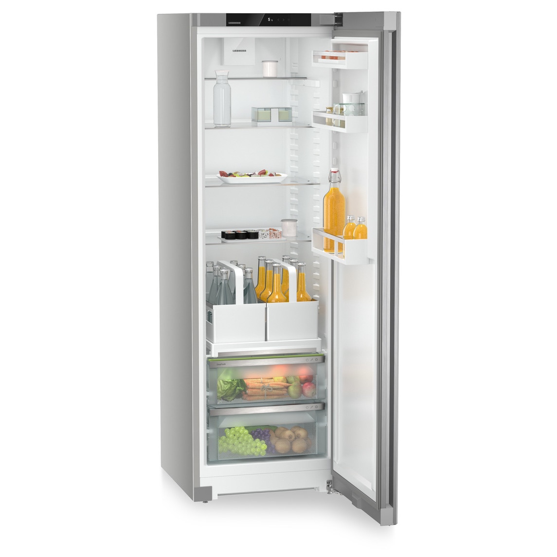 Frigider cu o usa Liebherr Rsfd 5220 Plus, 399 l, EasyFresh, BluPerformance, Clasa D, 185.5 cm, Inox look