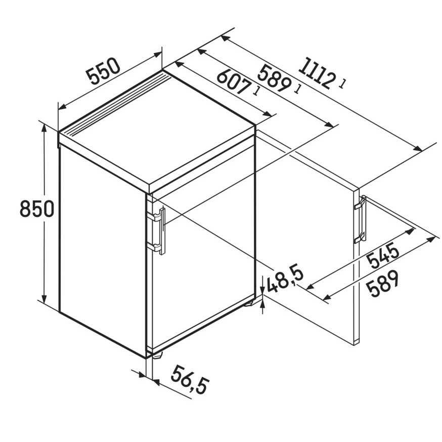 Frigider cu o usa Liebherr Rc 1400 Pure, 125 l, Clasa C, H 85 cm, Alb