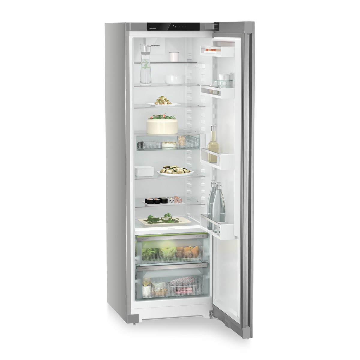 Frigider cu o usa Liebherr RBsfc 5220 Plus, BioFresh, 60 cm, 382 l, Sertar Meat & Dairy, SuperCool, Clasa C, SteelFinish