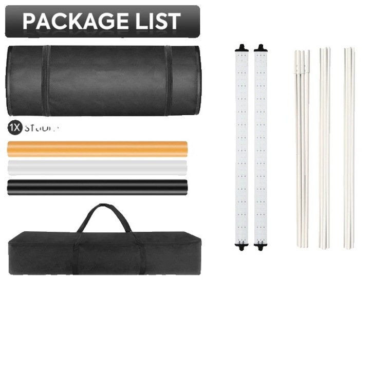 Cutie de lumina pentru studio foto, 32x32 inch, panou luminos reglabil, 3 fundaluri, impermeabil, geanta de transport inclusa