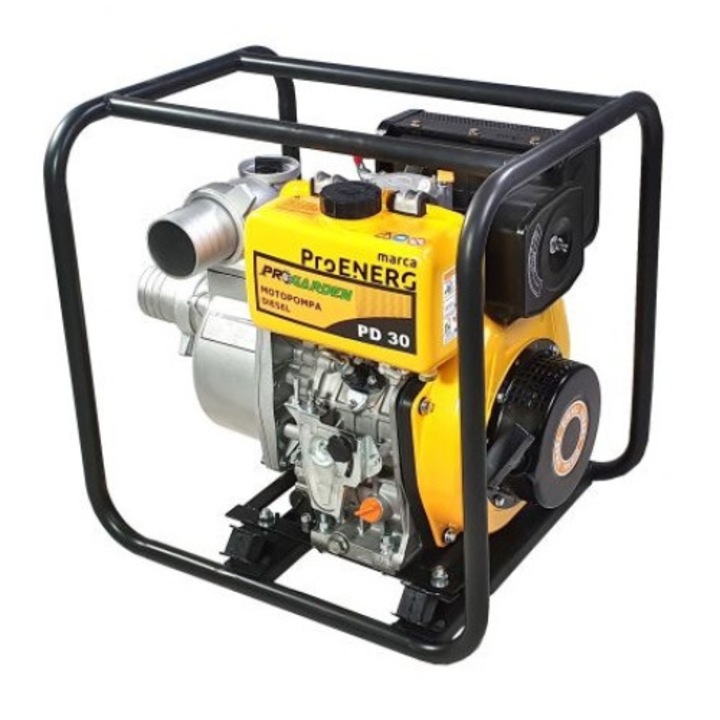 Motopompa ProGARDEN PD30, motor diesel, 296 CC, 4 kW, racord 80 mm / 3 inch, pentru apa curata, pornire la sfoara